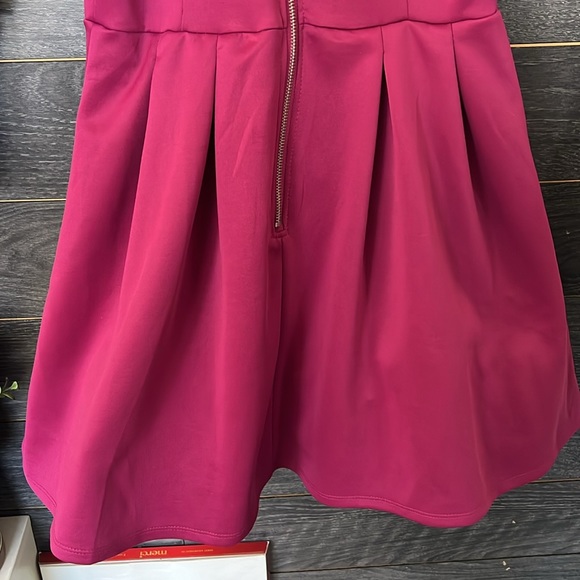 Macy’s Berry Color High Neck Cocktail Fit & Flare Sz 7 - Picture 7 of 12